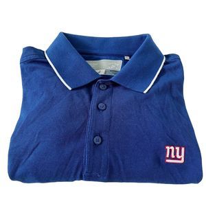 Cutter & Buck NY New York Giants Football Polo Shirt Blue Size M Medium Men's